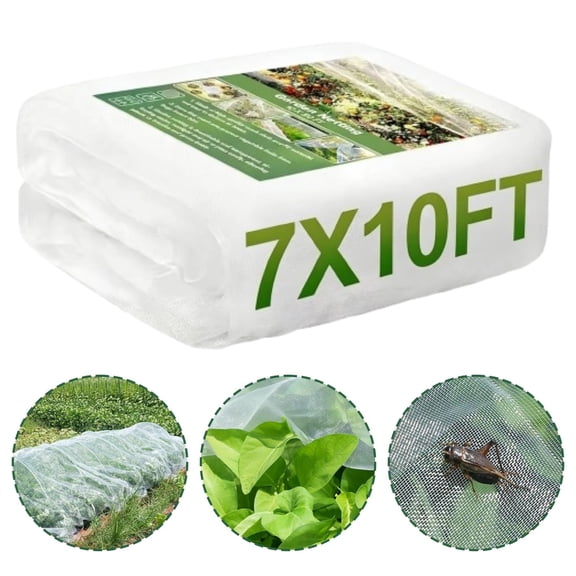 7x10FT Ultra Fine Mesh Garden Netting Pest Barrier, Reusable Plant Covers, Protects Vegetables, Fruits, Flowers from Birds, Squirrels, Cicadas, Wildlife