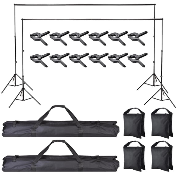 7x10ft Photography Background Backdrop Support Stand Kit For Live Stream 2 Packs