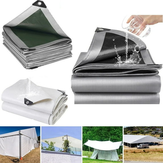 6.5x10FT Tarp, Eurhowing 12 Mil Tarps Heavy Duty Waterproof Poly Tarp Cover, UV & Tear Resistant Tarpaulin for Truck Construction Farm