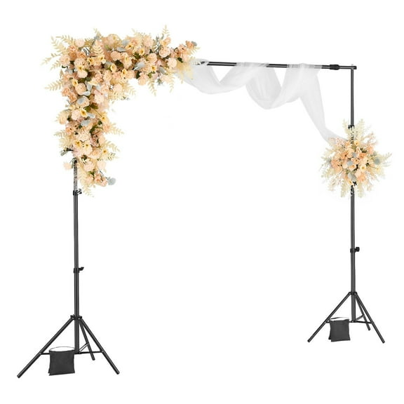 7x10ft Adjustable Portable Backdrop Stand Kit with 3 Crossbars Heavy Duty for Wedding Photo Video Studio Party