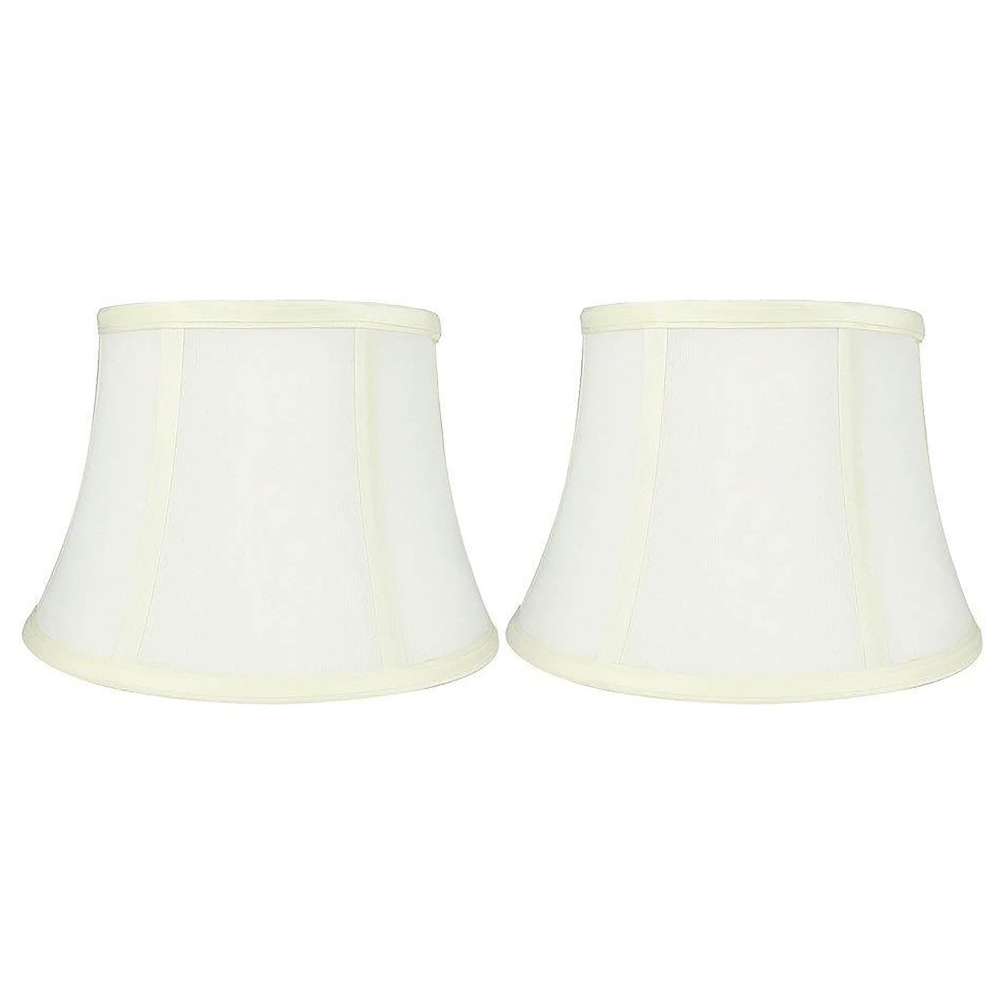 7x10x7" Faux Silk Bell Lamp Shade, Cream, Set of 2