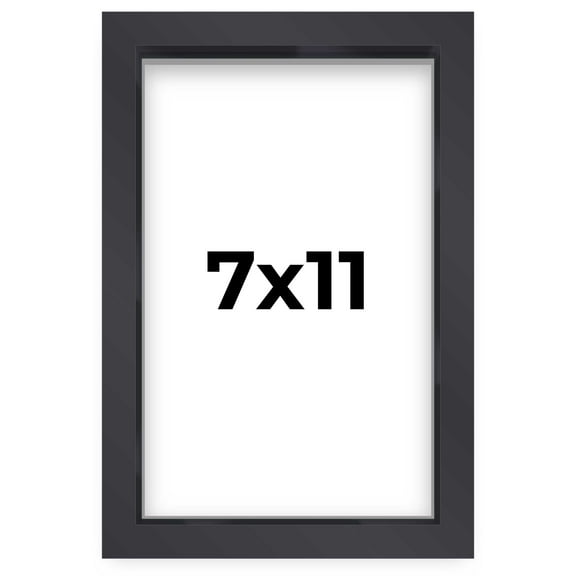 7x11 Black Shadowbox Frame - Interior Size 7x11 by 1 Inches - Made to Display Items Up To 1 Inches Deep
