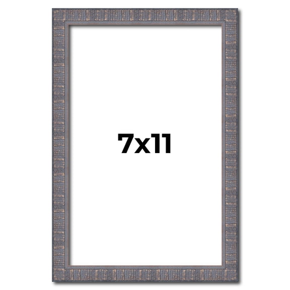 7x11 Frame Blue Kingsley Pewter Solid Wood Picture Frame Width 0.75 Inches |Interior Depth 0.5