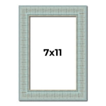 7x11 Frame Blue Teal Distressed Solid Wood Picture Frame | 1.625 Inch Moulding Width | Sonoma Blue