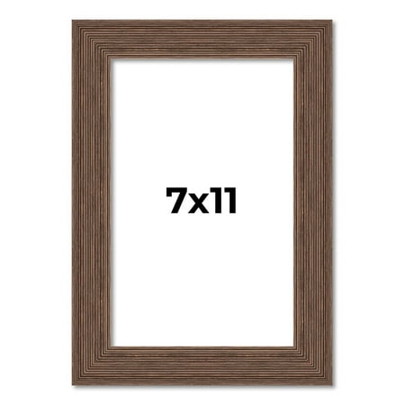 7x11 Frame Brown Distressed Barnwood Picture Frame | Rustic Farmhouse Photo Frame Includes UV