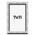 thumbnail image 1 of 7x11 Frame Brushed Silver Solid Wood Picture Frame | 0.75 Inch Moulding Width | Rabbet Depth 0.75, 1 of 5