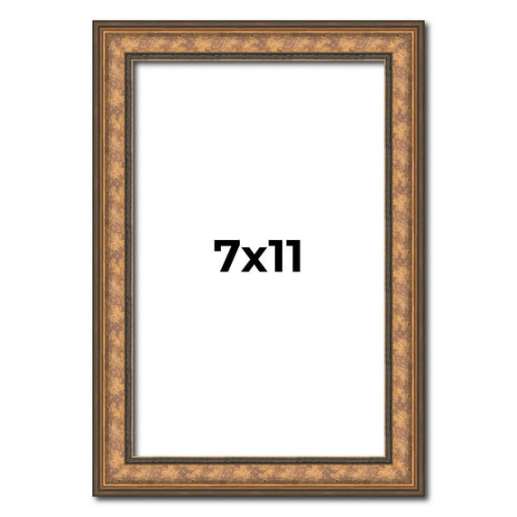 7x11 Frame Gold Real Wood Picture Frame Width 1.25 inches | Interior Frame Depth 0.5 inches |