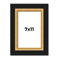 thumbnail image 1 of 7x11 Frame Gold Real Wood Picture Frame Width 2.25 Inches | Interior Frame Depth 0.5 Inches |, 1 of 8