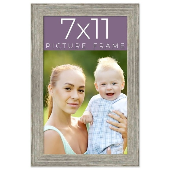 7x11 Frame Grey Real Wood Picture Frame Width 1.5 Inches | Interior Frame Depth 0.5 Inches | Barn
