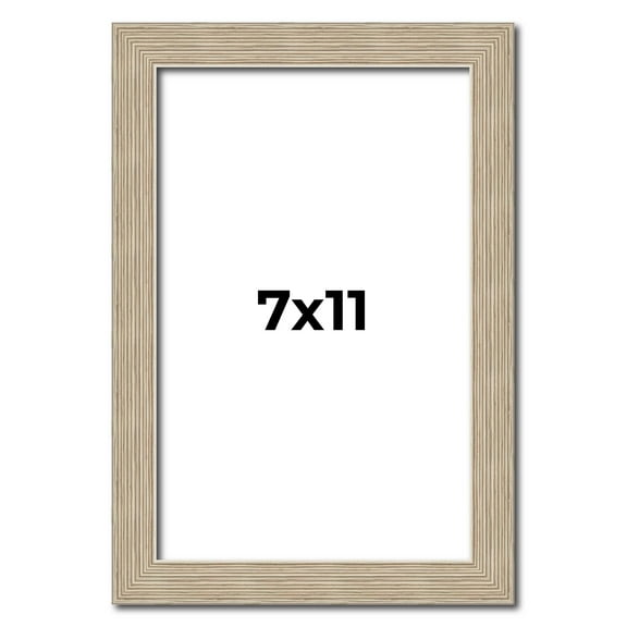 7x11 Frame Grey Solid Wood Picture Frame Width 1 Inches | Interior Frame Depth 0.5 Inches |