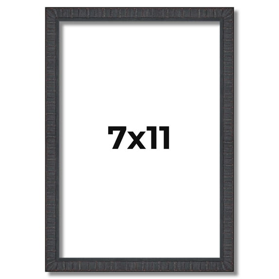 7x11 Rustic Brown Real Wood Picture Frame Width 0.75 inches | Interior Frame Depth 0.5 inches |