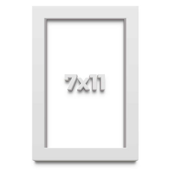 7x11 Shadow Box High Gloss White Display Frame | 1.625 Inches Deep | 1 Inch Moulding Width | Solid