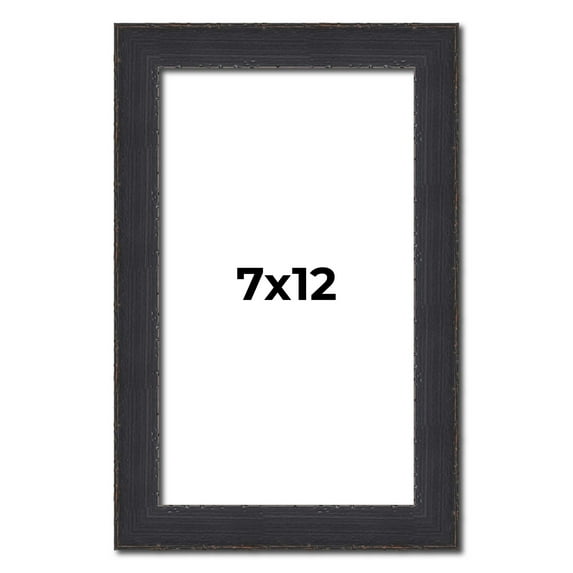 7x12 Frame Black Real Wood Picture Frame Width 1.25 Inches | Interior Frame Depth 0.5 Inches |