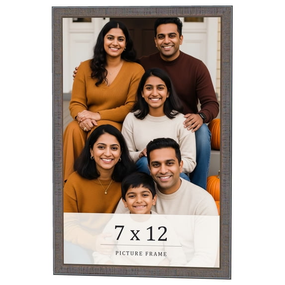 7x12 Frame Blue Kingsley Pewter Solid Wood Picture Frame Width 0.75 Inches |Interior Depth 0.5