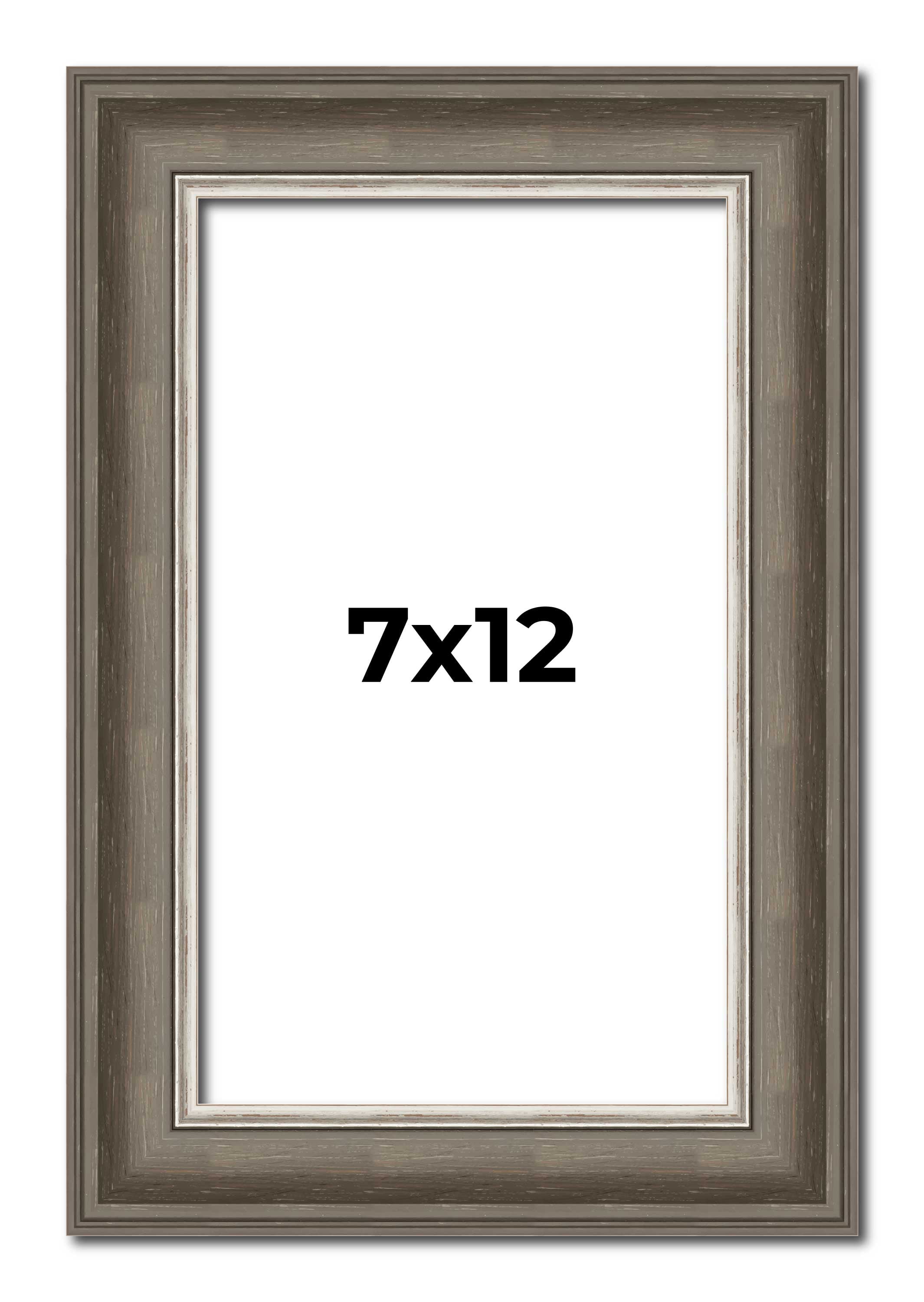 7x12 Frame Brown Solid Wood Picture Frame | 1.75 Inch Moulding Width ...