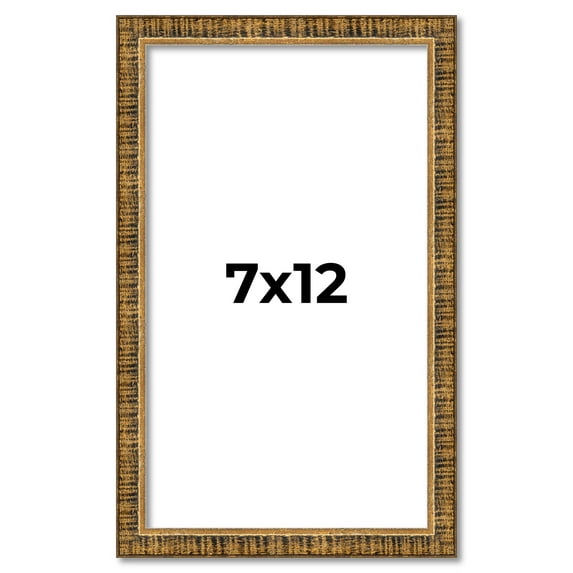 7x12 Frame Gold Kingsley Distressed Solid Wood Picture Frame Width 0.75 Inches | Interior Frame