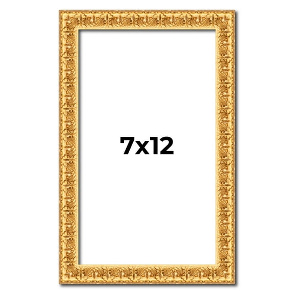7x12 Frame Gold Real Wood Picture Frame Width 1 inches | Interior Frame Depth 0.5 inches | Edwina