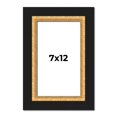 thumbnail image 1 of 7x12 Frame Gold Real Wood Picture Frame Width 2.25 Inches | Interior Frame Depth 0.5 Inches |, 1 of 8