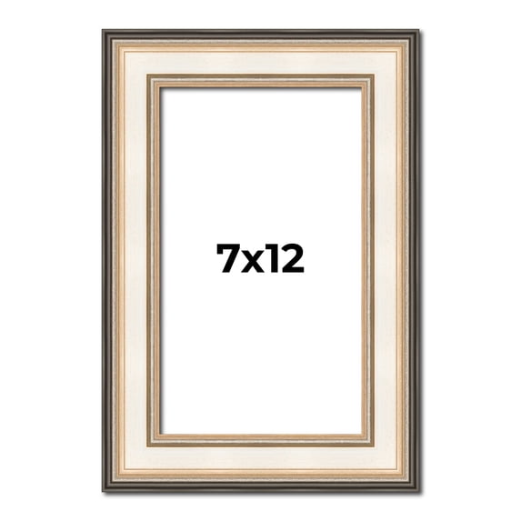 7x12 Frame Gold Silver Plein Aire 2" Inch Wide Moulding Solid Wood Picture Frame | Modena