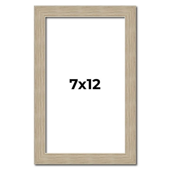 7x12 Frame Grey Solid Wood Picture Frame Width 1 Inches | Interior Frame Depth 0.5 Inches |