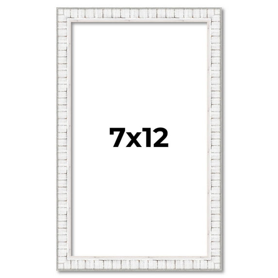 7x12 Frame White Real Wood Picture Frame Width 0.75 inches | Interior Frame Depth 0.5 inches |