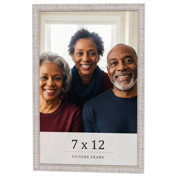 7x12 Frame White Real Wood Picture Frame Width 0.75 inches | Interior Frame Depth 0.5 inches |
