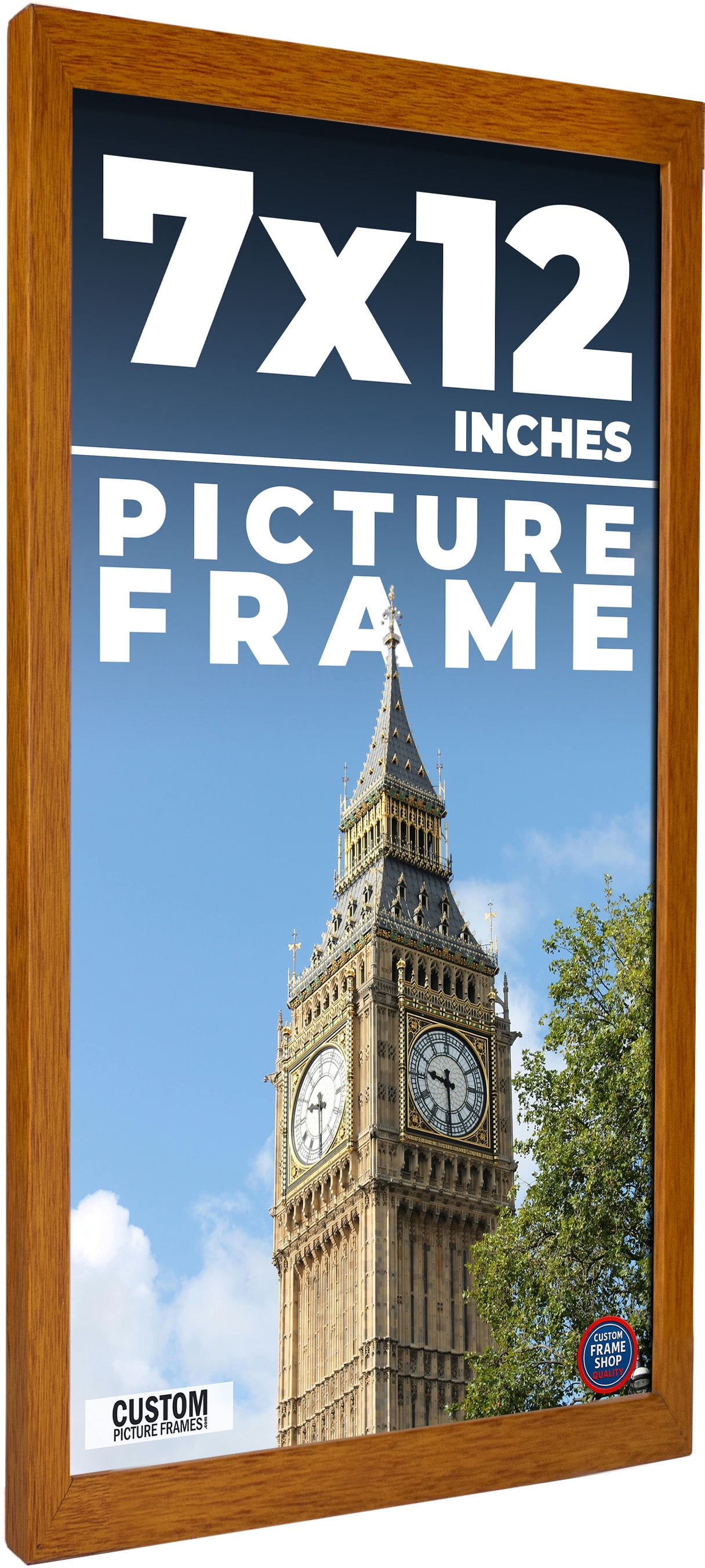 7x12 Honey Brown Real Wood Picture Frame Width 0.75 inches | Interior ...