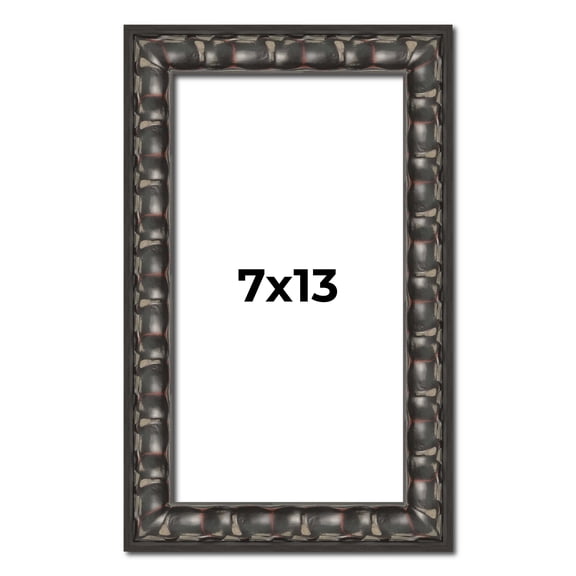 7x13 Frame Black-Brown Medieval Solid Wood Picture Frame | 1.5 Inch Moulding Width | Gotham Beveled