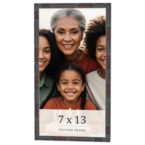 7x13 Frame Brown Bamboo with Dark Coffee/Walnut Finish | Solid Wood Picture Frame Width 0.75 Inches