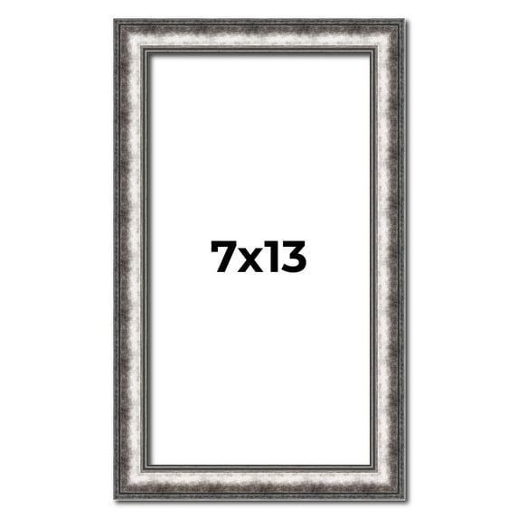 7x13 Frame Silver Real Wood Picture Frame Width 1.125 Inches | Interior Frame Depth 0.5 Inches |
