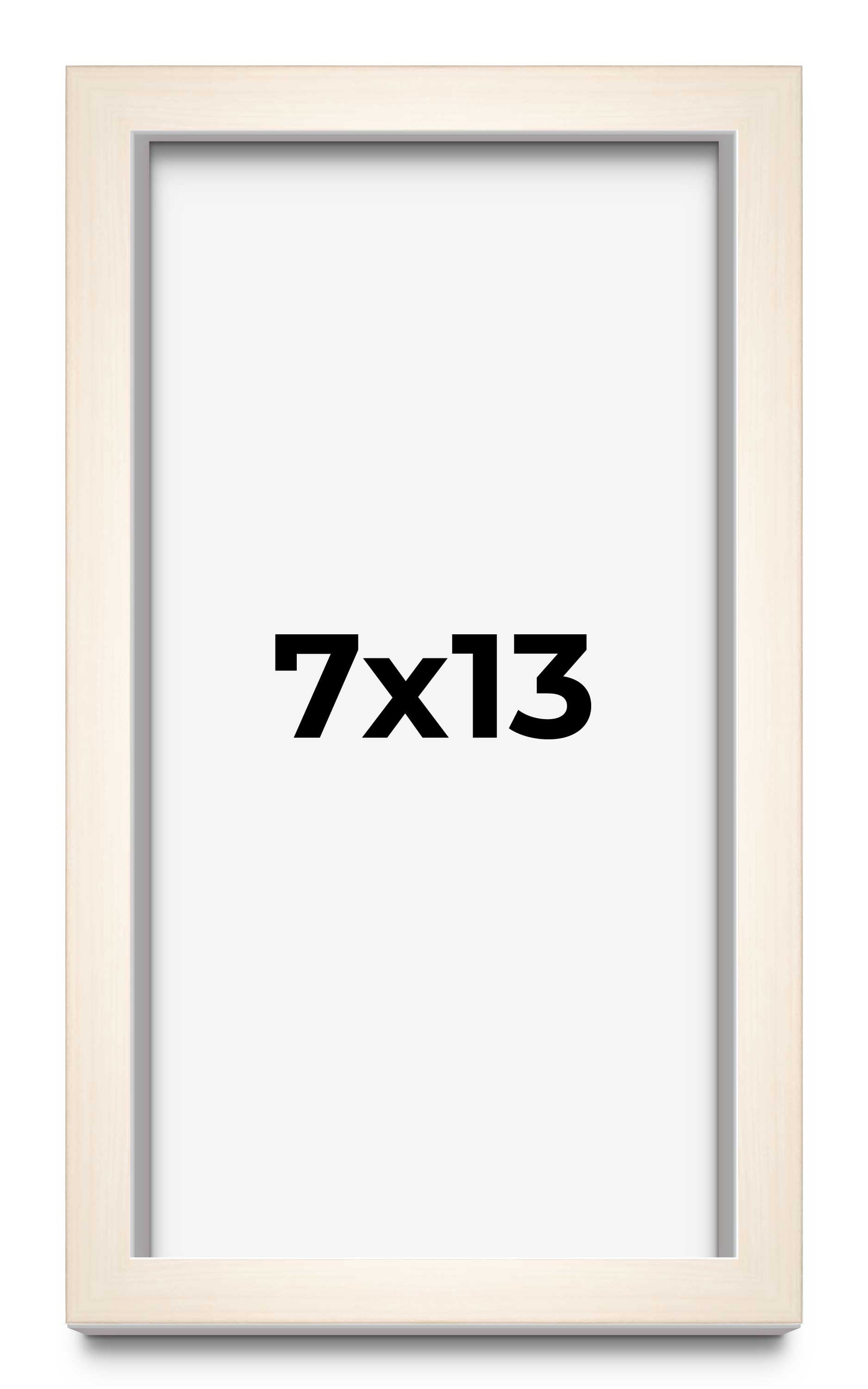 7x13 Frame White Wash Solid Wood Picture Frame | 0.75 Inch Moulding ...