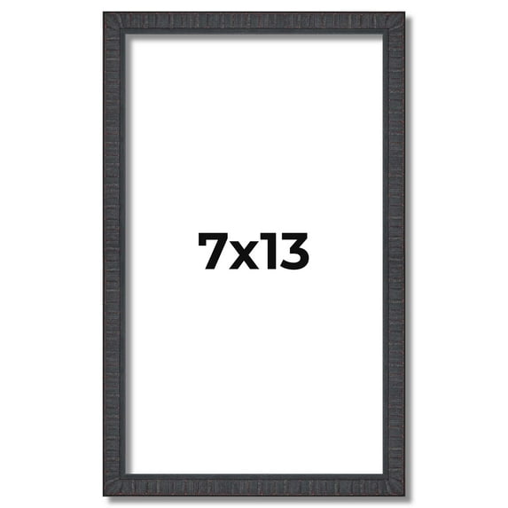7x13 Rustic Brown Real Wood Picture Frame Width 0.75 inches | Interior Frame Depth 0.5 inches |
