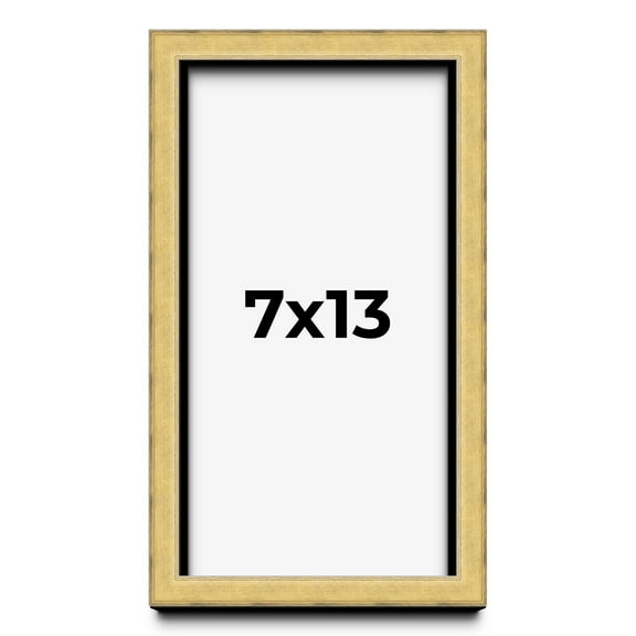 7x13 Shadow Box Frame Gold | 1.375 Inches Deep Real Wood Contemporary Shadowbox Display Frame | UV
