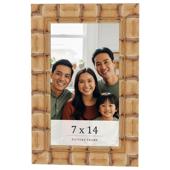 7x14 Frame Beige Real Wood Picture Frame Width 3 inches | Interior Frame Depth 0.5 inches | Natural