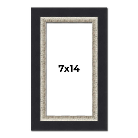 7x14 Frame Black Real Wood Picture Frame Width 2.25 Inches | Interior Frame Depth 0.5 Inches |