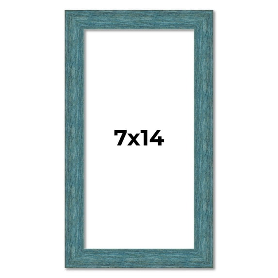 7x14 Frame Blue Rustic Barnwood Solid Wood Picture Frame Width 1.25 Inches | Interior Depth 0.5