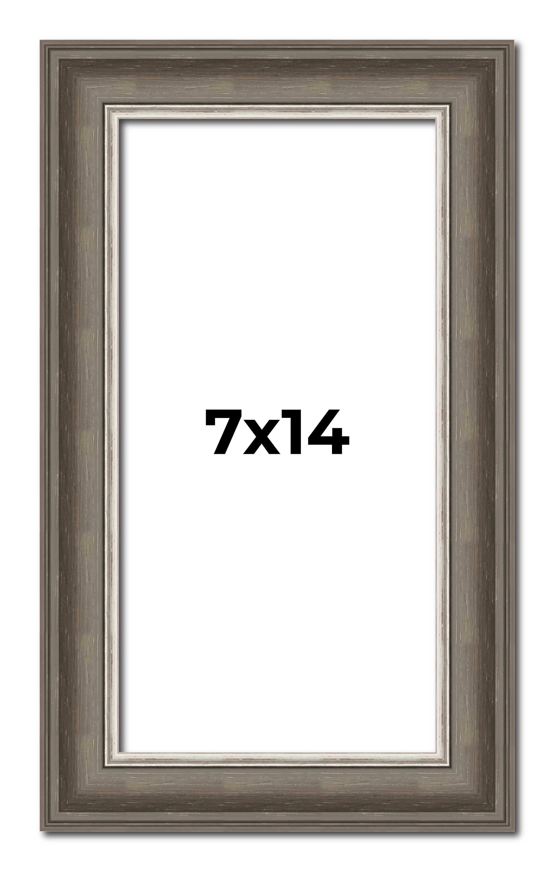 7x14 Frame Brown Solid Wood Picture Frame | 1.75 Inch Moulding Width ...