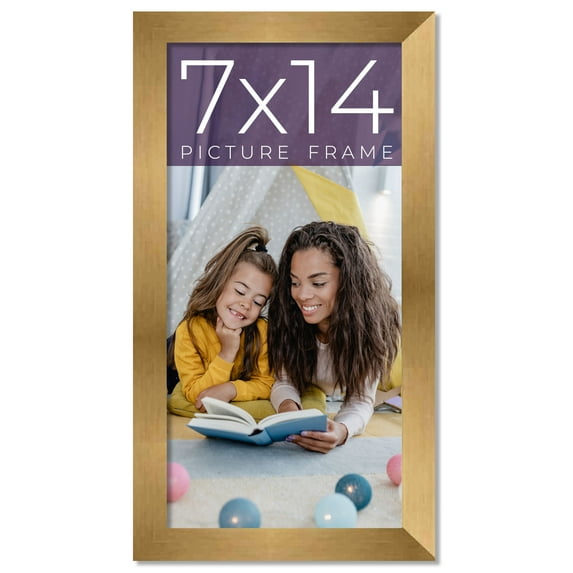 7x14 Frame Gold Bronze Solid Wood Picture Frame Width 0.75 Inches | Interior Frame Depth 0.5 Inches