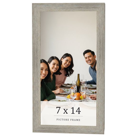7x14 Frame Grey Real Wood Picture Frame Width 1.5 Inches | Interior Frame Depth 0.5 Inches | Barn
