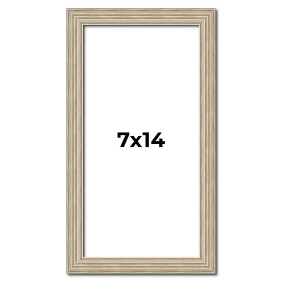 7x14 Frame Grey Solid Wood Picture Frame Width 1 Inches | Interior Frame Depth 0.5 Inches |