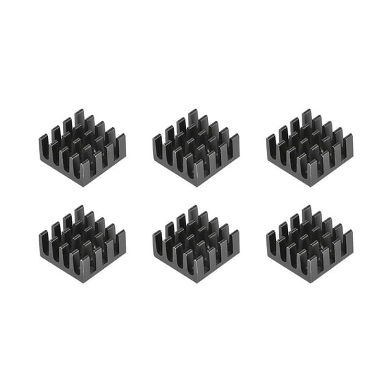 7x14x14mm Black Aluminum Heatsink Thermal Adhesive Cooler for Cooling 3D Printers 6Pcs
