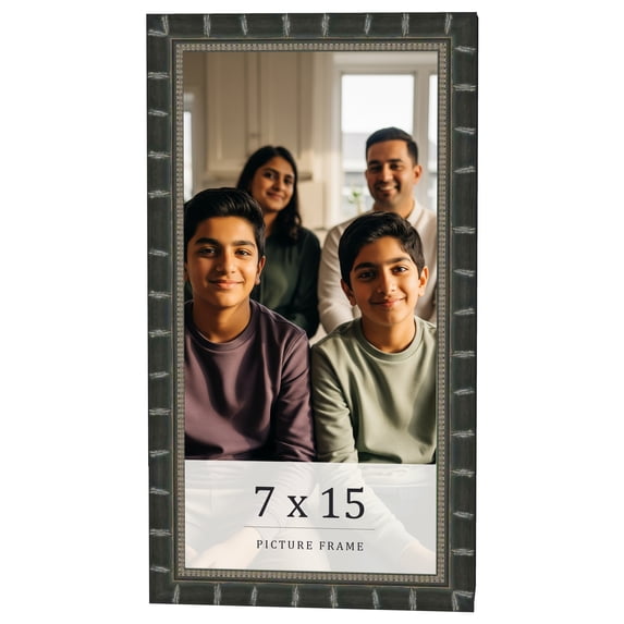 7x15 Frame Black Bamboo Solid Wood Picture Frame Width 1.5 Inches | Interior Frame Depth 0.5 Inches
