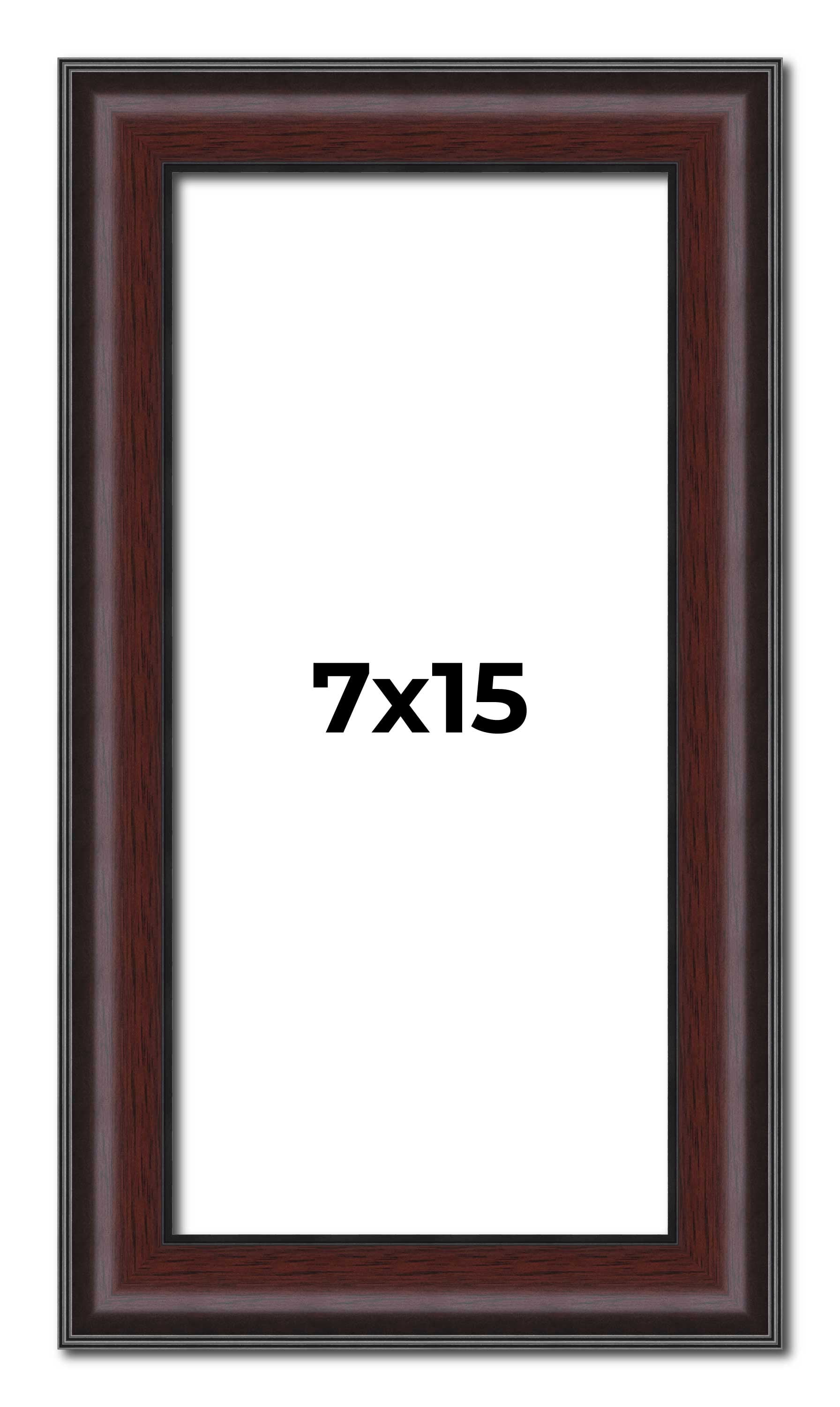 7x15 Frame Brown Round Mahogany Solid Wood Picture Frame | 1.625 Inch ...