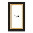 thumbnail image 1 of 7x15 Frame Gold Real Wood Picture Frame Width 2.25 Inches | Interior Frame Depth 0.5 Inches |, 1 of 8