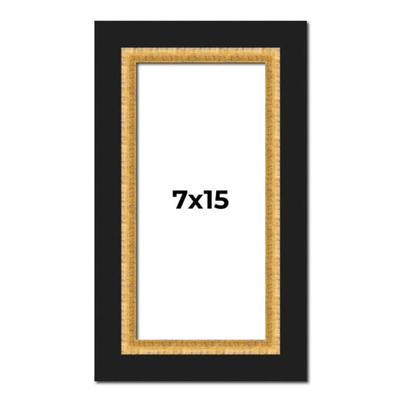 7x15 Frame Gold Real Wood Picture Frame Width 2.25 Inches | Interior Frame Depth 0.5 Inches |