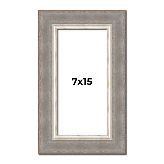 7x15 Frame Grey Real Wood Picture Frame Width 2.75 Inches | Interior Frame Depth 0.5 Inches | Linus