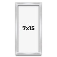 thumbnail image 1 of 7x15 Frame Silver Whitewashed Wood Grain Solid Wood Shadow Box | 0.75 Inch Moulding Width | 0.75, 1 of 8