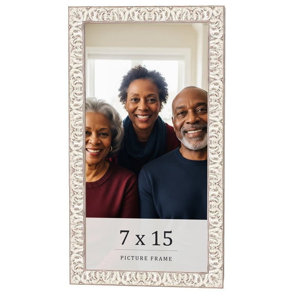 7x15 Frame White Real Wood Picture Frame Width 1.5 inches | Interior Frame Depth 0.5 inches |