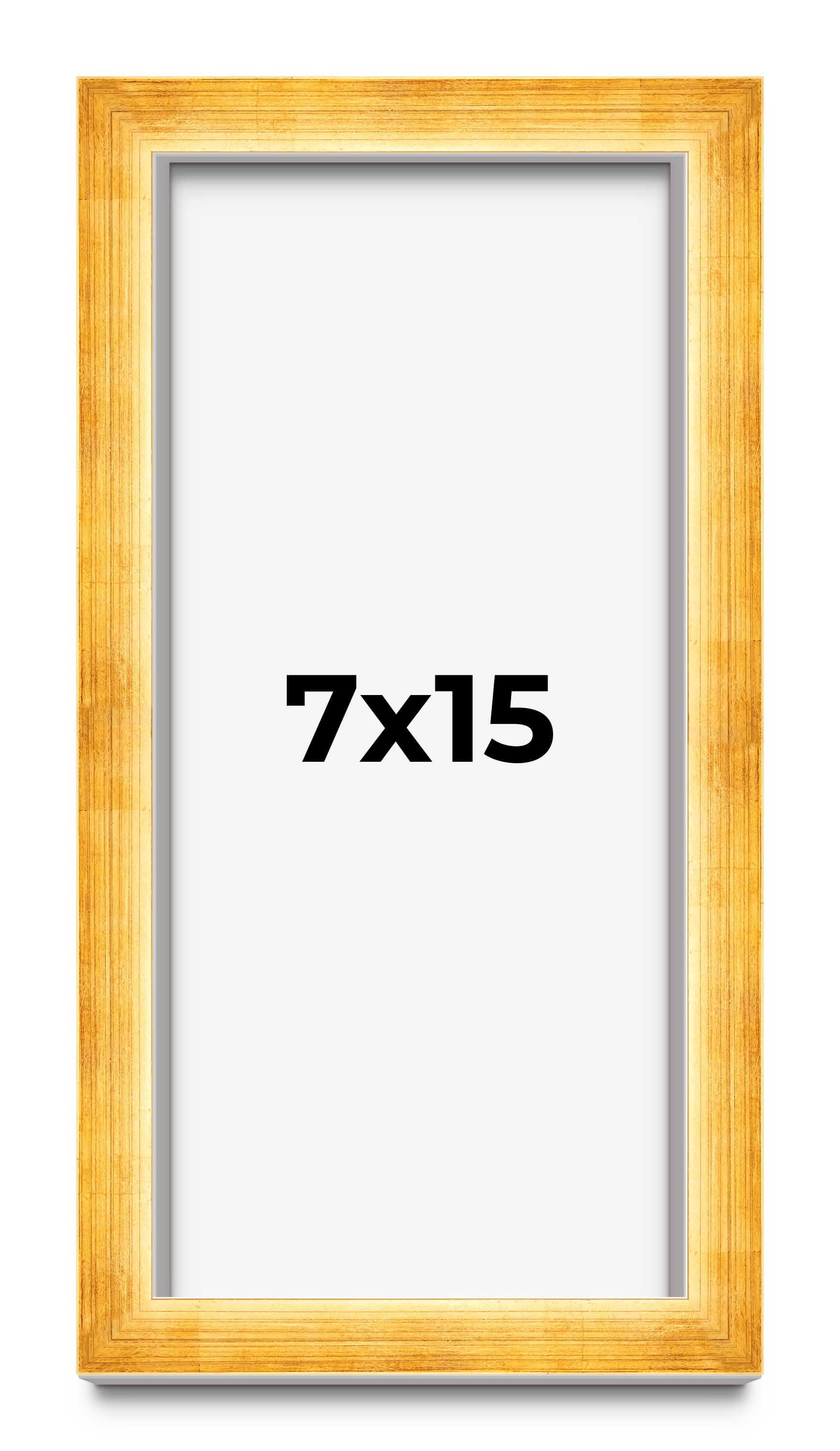 7x15 Shadow Box Frame Gold | 1.625 Inches Deep Real Wood Traditional ...
