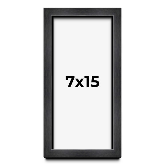 7x15 Shadow Box Frame Grey Charcoal Black | 0.875 Inches Deep | Solid Wood Shadowbox Display Frame